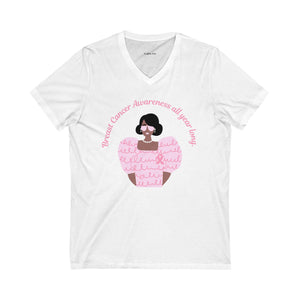 Breast Cancer Awareness all year long ~ V-Neck Tee